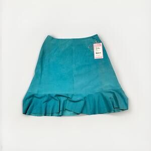Lilly Pulitzer Petal Skirt 4 NWT Azure Blue 100% Lamb Suede Collection Read***